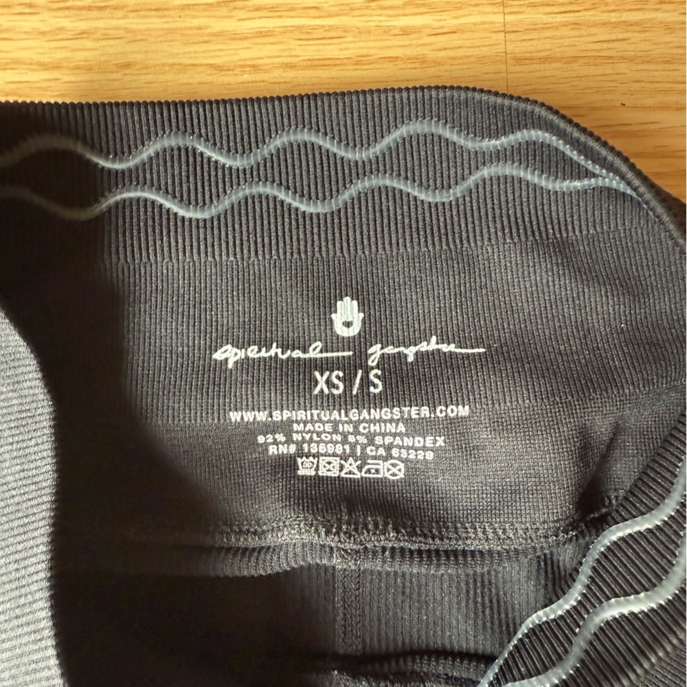 Spiritual Gangster Ribbed Seamless Black High-Waisted Leggings Size XS/S - Picture 7 of 8